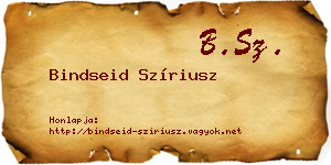 Bindseid Szíriusz névjegykártya